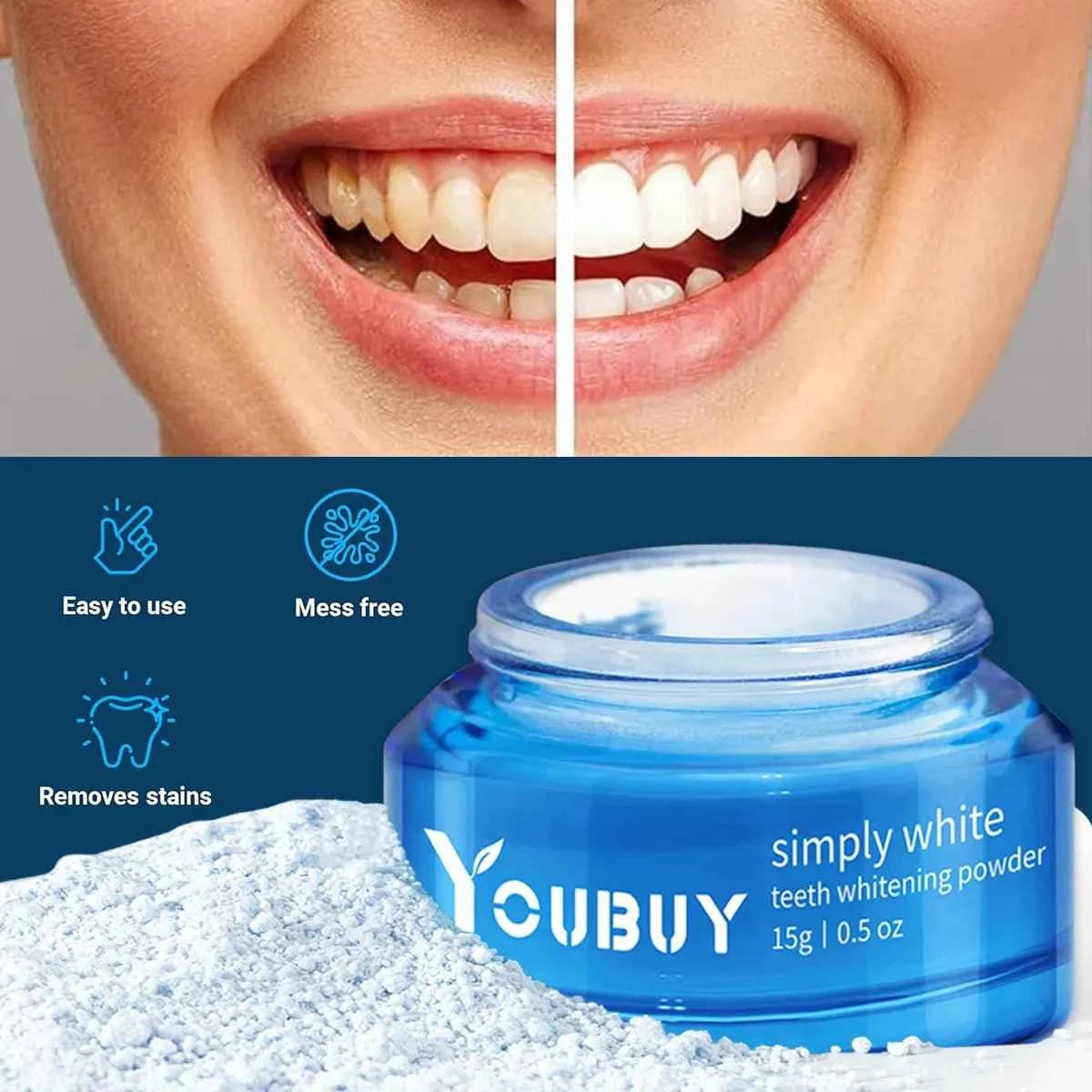 YOUBUY Teeth Whitening Brightening Powder HEARTLESS Habits