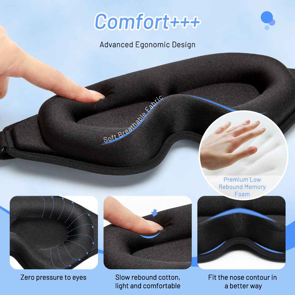 3D Natural Memory Foam Sleep Mask for Comfort HEARTLESS Habits