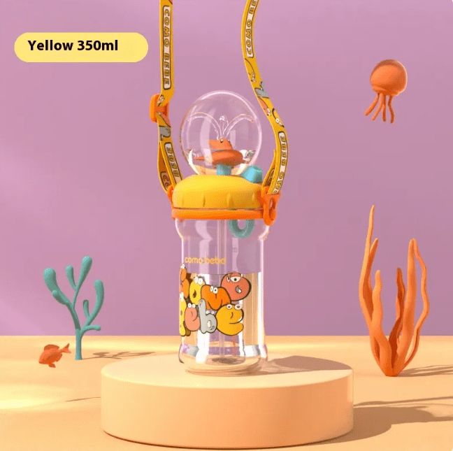 Children's Whale Cartoon Diving Fountain Water Bottle - Tritan Leakproof Sippy Cup (Various Sizes & Colors) HEARTLESS Habits