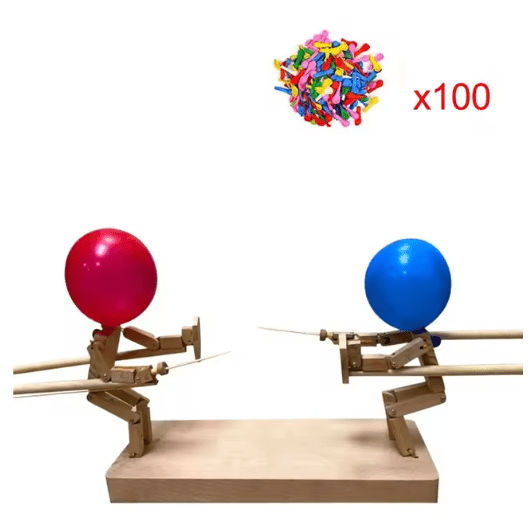 Handmade Balloon Heads Wooden Fighter Puppets HEARTLESS Habits