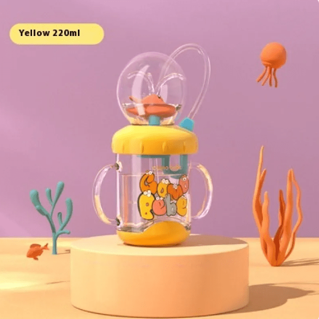 Children's Whale Cartoon Diving Fountain Water Bottle - Tritan Leakproof Sippy Cup (Various Sizes & Colors) HEARTLESS Habits
