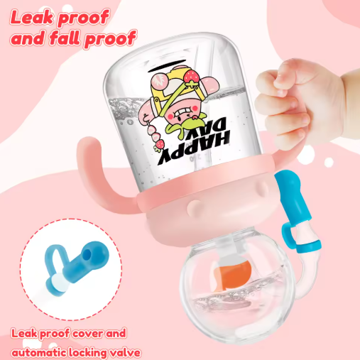 Children's Whale Cartoon Diving Fountain Water Bottle - Tritan Leakproof Sippy Cup (Various Sizes & Colors) HEARTLESS Habits