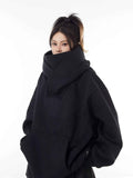 Loose High Collar Fleece Lined Hoodie - HEARTLESS Habits