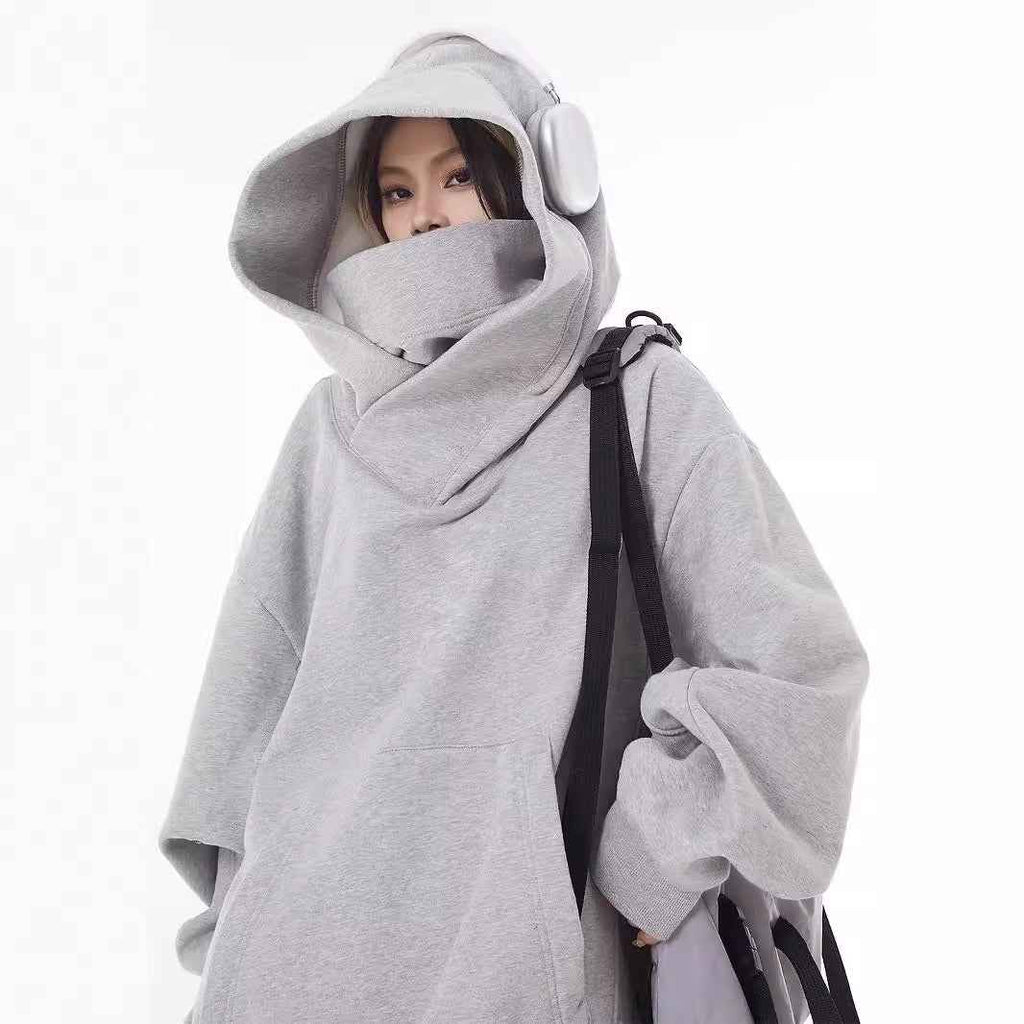 Loose High Collar Fleece Lined Hoodie - HEARTLESS Habits