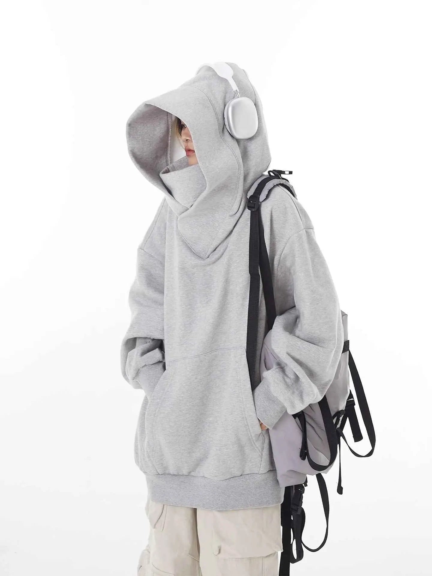 Loose High Collar Fleece Lined Hoodie HEARTLESS Habits