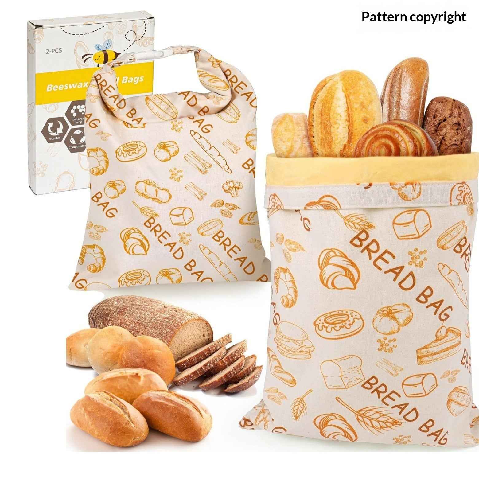 Cotton Linen Bread Bag HEARTLESS Habits