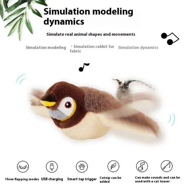 Flapping Bird Cat  Toy HEARTLESS Habits