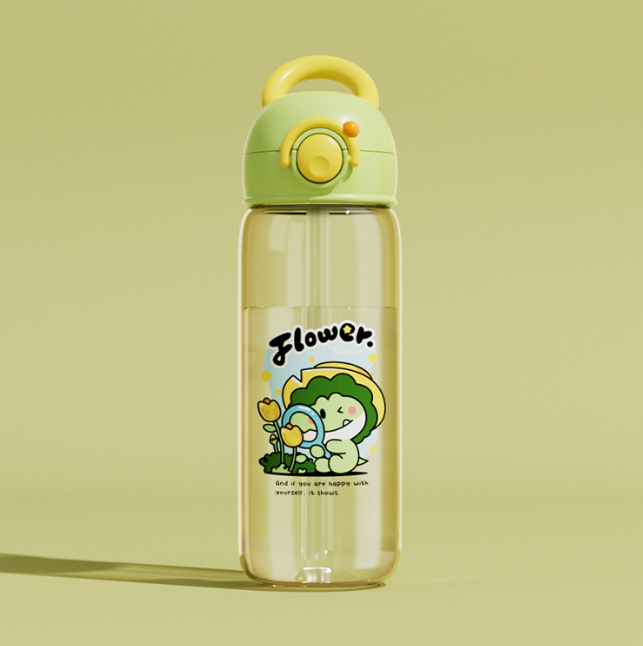 Children's Whale Cartoon Diving Fountain Water Bottle - Tritan Leakproof Sippy Cup (Various Sizes & Colors) HEARTLESS Habits