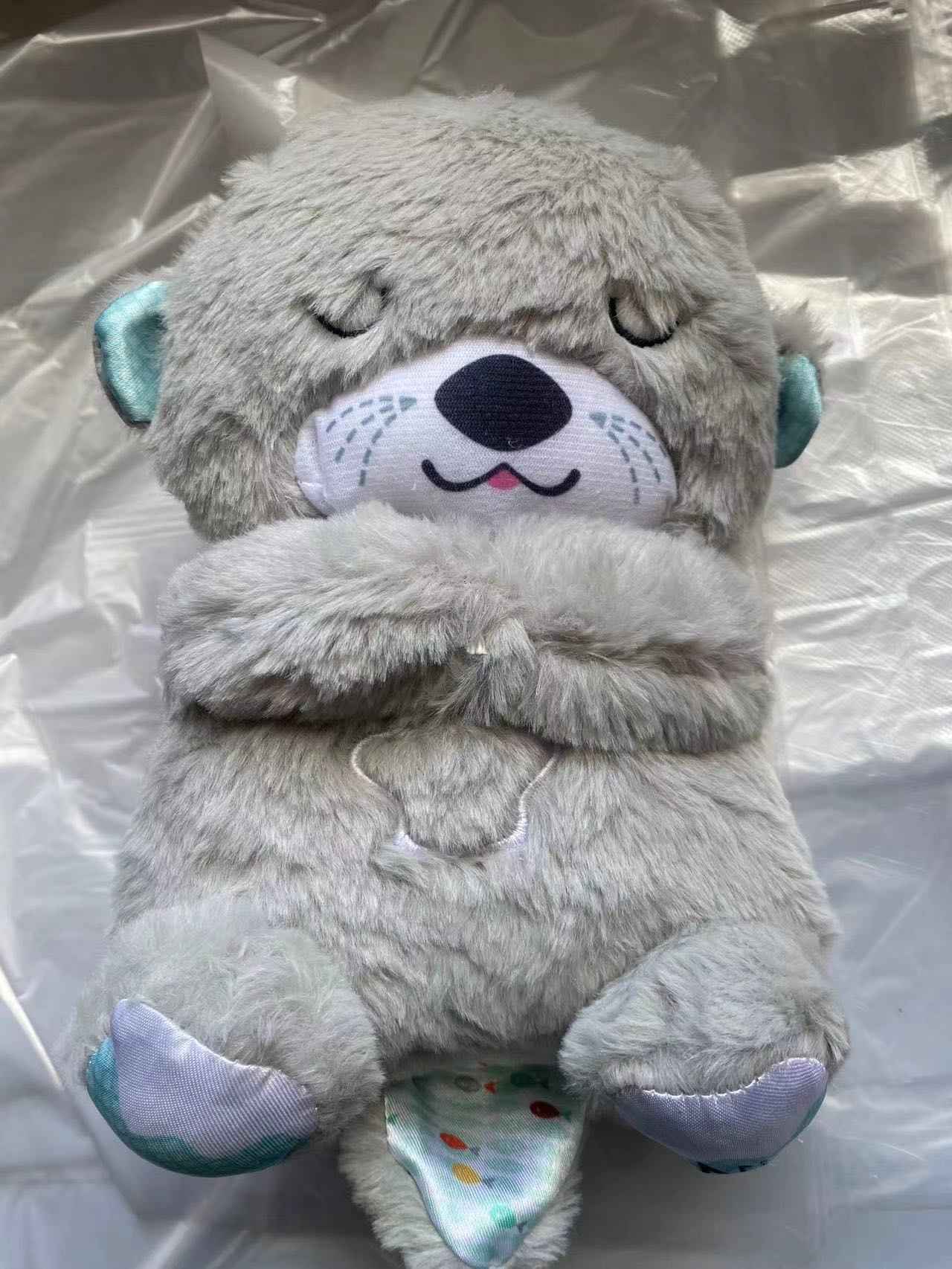 Sound Machine Soothe 'n Snuggle Otter Portable Plush Baby Toy with Sensory Details Music Lights & Rhythmic Breathing Motion HEARTLESS Habits