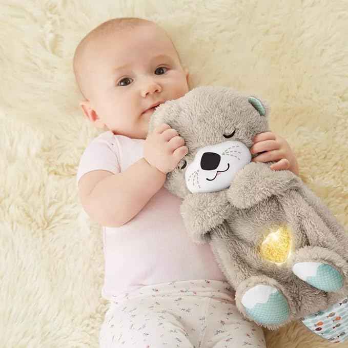 Sound Machine Soothe 'n Snuggle Otter Portable Plush Baby Toy with Sensory Details Music Lights & Rhythmic Breathing Motion HEARTLESS Habits