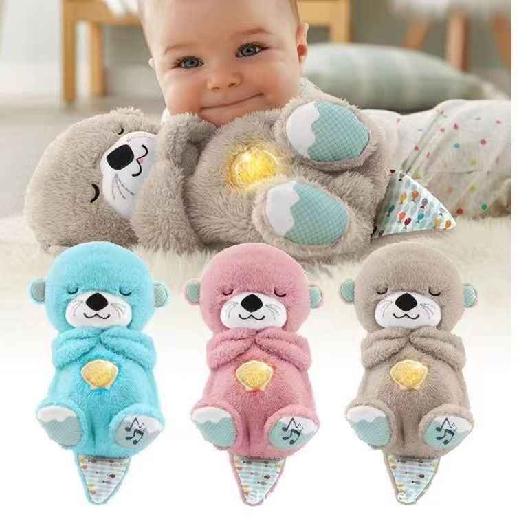 Sound Machine Soothe 'n Snuggle Otter Portable Plush Baby Toy with Sensory Details Music Lights & Rhythmic Breathing Motion HEARTLESS Habits