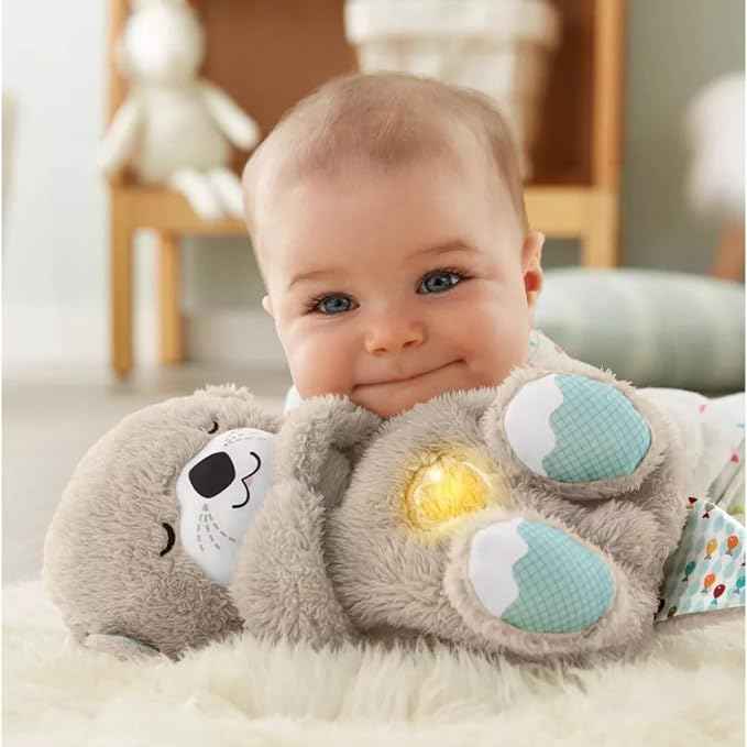 Sound Machine Soothe 'n Snuggle Otter Portable Plush Baby Toy with Sensory Details Music Lights & Rhythmic Breathing Motion HEARTLESS Habits