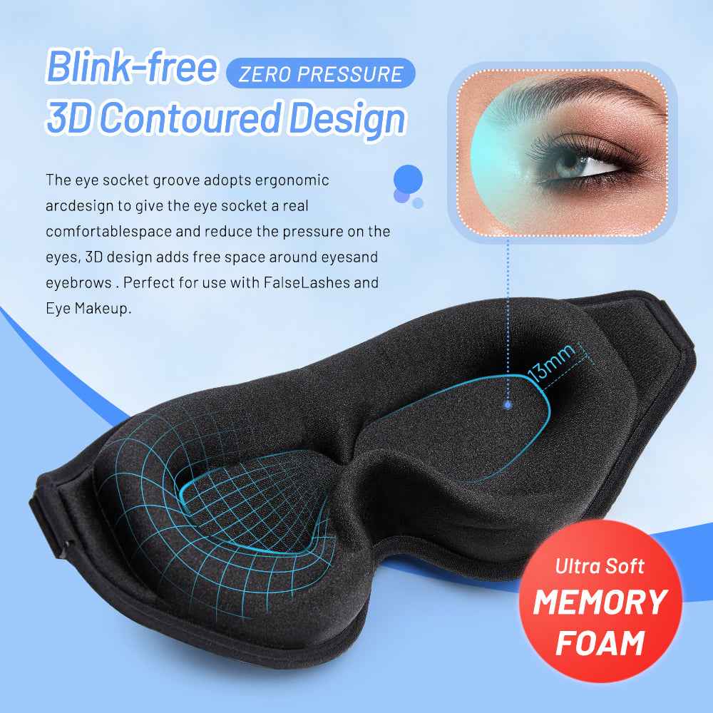 3D Natural Memory Foam Sleep Mask for Comfort HEARTLESS Habits